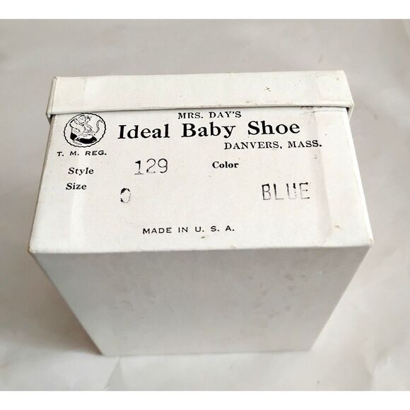 40s 50s Baby Crib Shoes with Box, Mrs. Day’s Ideal Baby Shoe, Size 0 - Picture 6 of 6